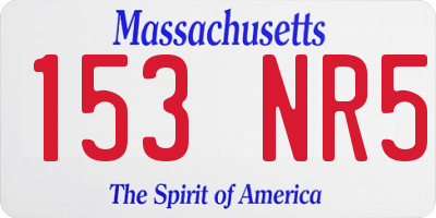 MA license plate 153NR5