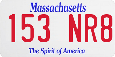 MA license plate 153NR8