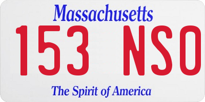 MA license plate 153NS0