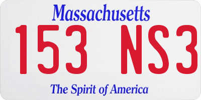 MA license plate 153NS3