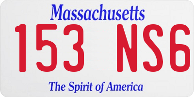 MA license plate 153NS6