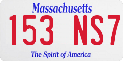 MA license plate 153NS7