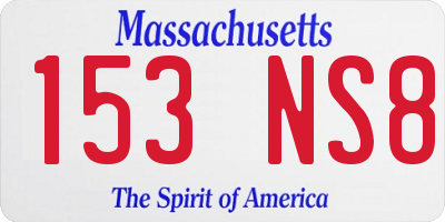 MA license plate 153NS8