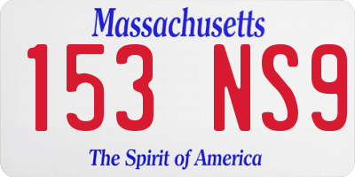 MA license plate 153NS9