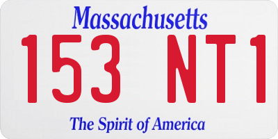 MA license plate 153NT1