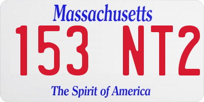 MA license plate 153NT2
