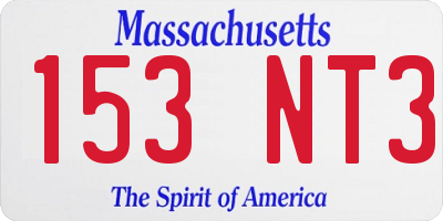 MA license plate 153NT3