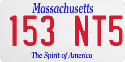 MA license plate 153NT5