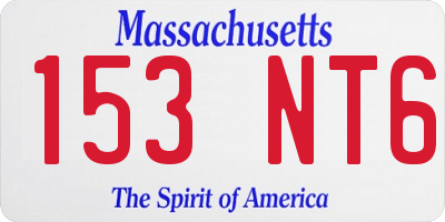MA license plate 153NT6