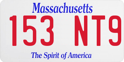 MA license plate 153NT9