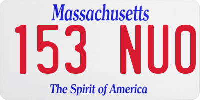 MA license plate 153NU0