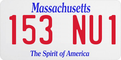 MA license plate 153NU1