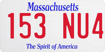 MA license plate 153NU4
