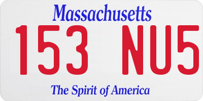 MA license plate 153NU5