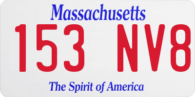 MA license plate 153NV8