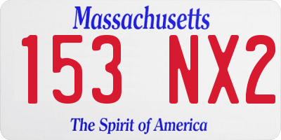 MA license plate 153NX2