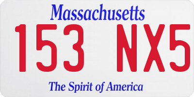 MA license plate 153NX5