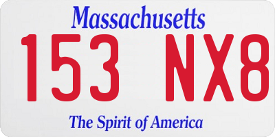 MA license plate 153NX8