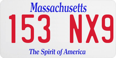 MA license plate 153NX9