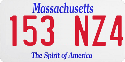 MA license plate 153NZ4