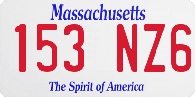 MA license plate 153NZ6
