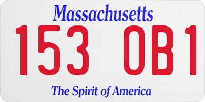 MA license plate 153OB1