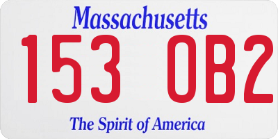 MA license plate 153OB2