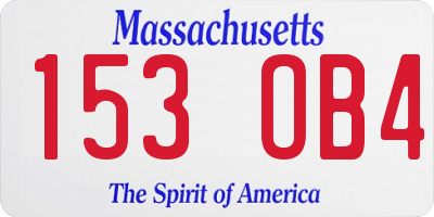 MA license plate 153OB4