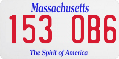 MA license plate 153OB6