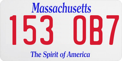MA license plate 153OB7