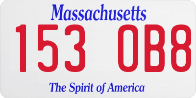 MA license plate 153OB8