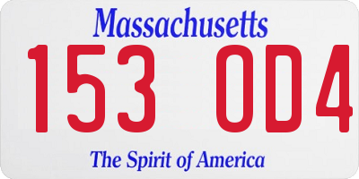 MA license plate 153OD4