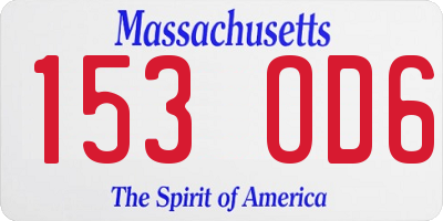 MA license plate 153OD6
