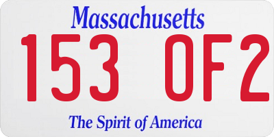 MA license plate 153OF2