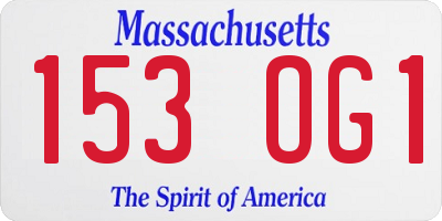 MA license plate 153OG1