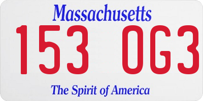 MA license plate 153OG3