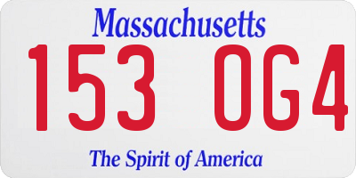 MA license plate 153OG4