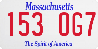 MA license plate 153OG7
