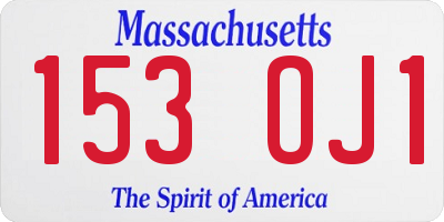 MA license plate 153OJ1
