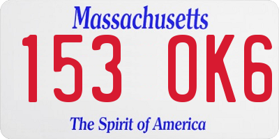 MA license plate 153OK6