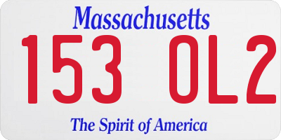 MA license plate 153OL2