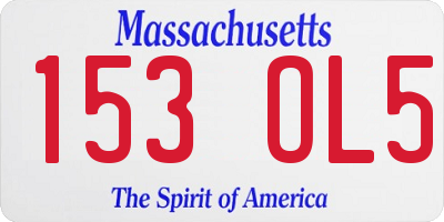 MA license plate 153OL5