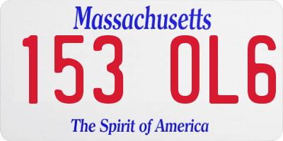 MA license plate 153OL6