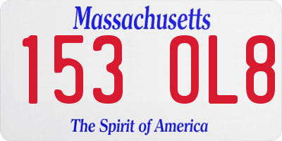 MA license plate 153OL8