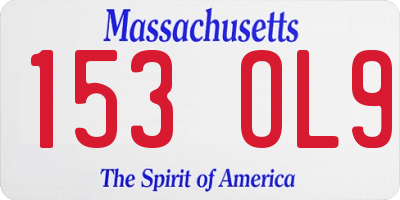 MA license plate 153OL9