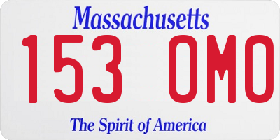 MA license plate 153OM0