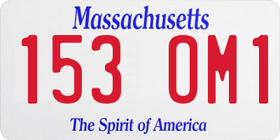 MA license plate 153OM1