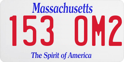 MA license plate 153OM2