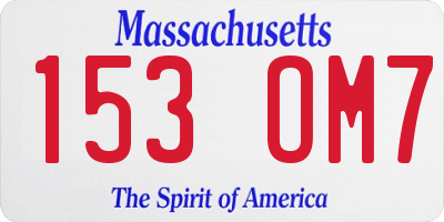 MA license plate 153OM7