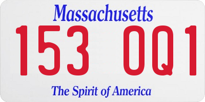 MA license plate 153OQ1
